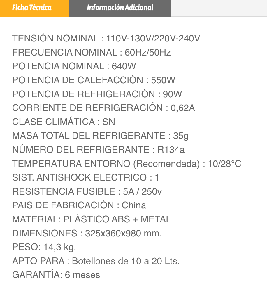 Dispensador pedestal-bidon oculto-compresor