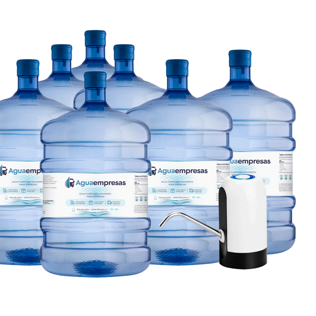 Pack Inicial Bomba USB + 7 Bidones 20 Litros